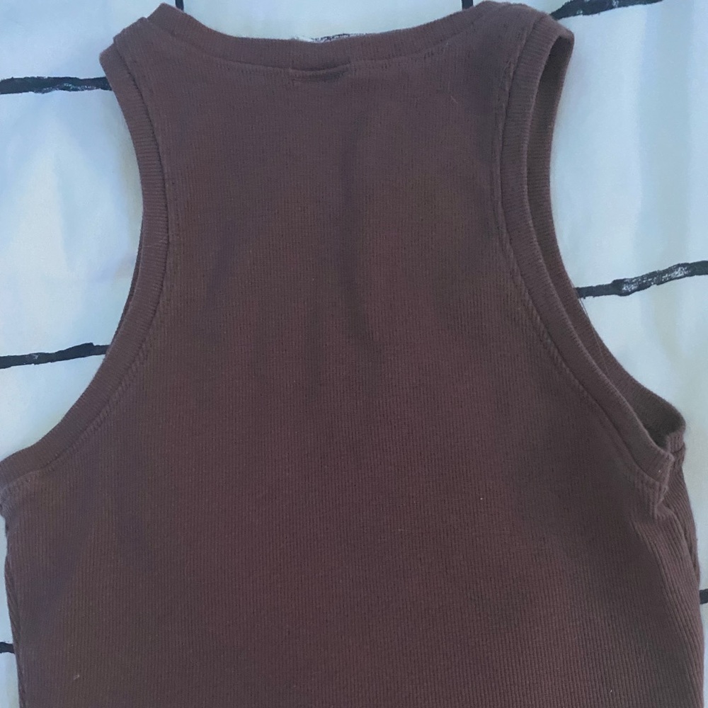 Brown Ribbed Top - Picture 2 of 3